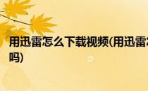 用迅雷怎么下载视频(用迅雷怎么下载视频下载到手机里安全吗)