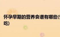 怀孕早期的营养食谱有哪些(怀孕早期的营养食谱有哪些可以吃)