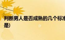 判断男人是否成熟的几个标准(判断男人是否成熟的几个标准是)