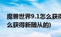 魔兽世界9.1怎么获得新随从(魔兽世界9.1怎么获得新随从的)