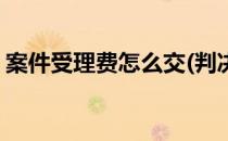案件受理费怎么交(判决后案件受理费怎么交)
