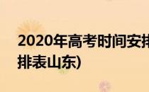 2020年高考时间安排表(2020年高考时间安排表山东)