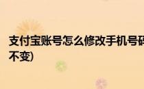 支付宝账号怎么修改手机号码(支付宝账号怎么修改手机号码不变)