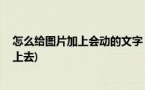 怎么给图片加上会动的文字 动态文字(动态图片怎么加文字上去)