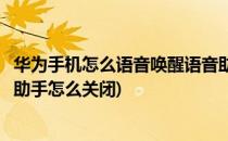 华为手机怎么语音唤醒语音助手(华为手机怎么语音唤醒语音助手怎么关闭)