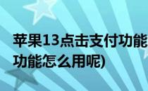 苹果13点击支付功能怎么用(苹果13点击支付功能怎么用呢)