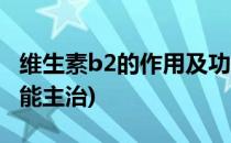 维生素b2的作用及功能(维生素b2的作用及功能主治)