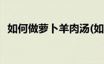 如何做萝卜羊肉汤(如何做萝卜羊肉汤好吃)