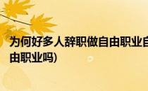 为何好多人辞职做自由职业自媒体有什么好处(自媒体属于自由职业吗)