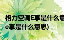 格力空调E享是什么意思有什么用(格力空调上e享是什么意思)