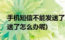 手机短信不能发送了怎么办(手机短信不能发送了怎么办呢)