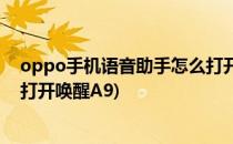 oppo手机语音助手怎么打开唤醒(oppo手机语音助手怎么打开唤醒A9)