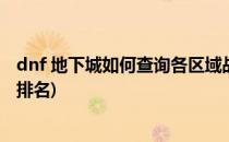 dnf 地下城如何查询各区域战斗力排行榜(dnf怎么看战斗力排名)