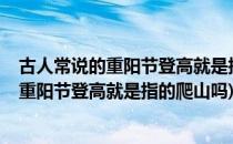 古人常说的重阳节登高就是指爬山吗?蚂蚁庄园(古人常说的重阳节登高就是指的爬山吗)