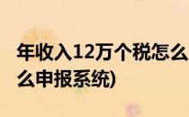 年收入12万个税怎么申报(年收入12万个税怎么申报系统)