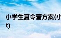 小学生夏令营方案(小学生夏令营方案策划ppt)