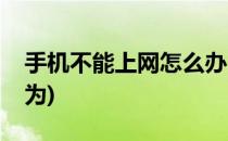 手机不能上网怎么办(手机不能上网怎么办华为)