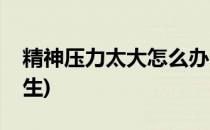 精神压力太大怎么办(精神压力太大怎么办女生)
