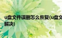 u盘文件误删怎么恢复(u盘文件误删怎么恢复?简单几步就能解决)