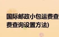 国际邮政小包运费查询设置(国际邮政小包运费查询设置方法)