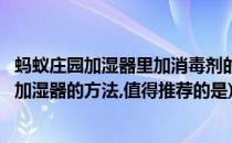 蚂蚁庄园加湿器里加消毒剂的答案是什么(蚂蚁庄园下面使用加湿器的方法,值得推荐的是)