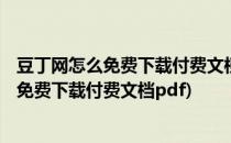 豆丁网怎么免费下载付费文档(doc,ppt,xlsx...)(豆丁网怎么免费下载付费文档pdf)