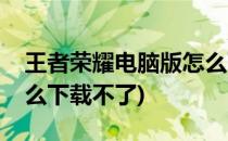 王者荣耀电脑版怎么下载(王者荣耀电脑版怎么下载不了)
