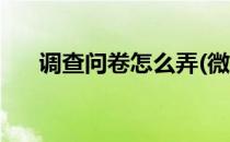 调查问卷怎么弄(微信调查问卷怎么弄)