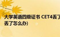 大学英语四级证书 CET4丢了怎么办(大学考的英语四级证书丢了怎么办)