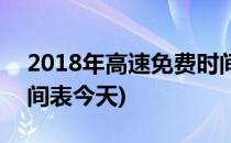 2018年高速免费时间表(2018年高速免费时间表今天)