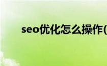 seo优化怎么操作(seo如何进行优化)