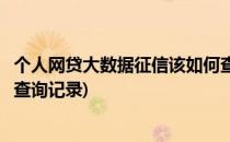 个人网贷大数据征信该如何查询(个人网贷大数据征信该如何查询记录)