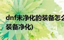 dnf未净化的装备怎么净化(dnf目前无法进行装备净化)