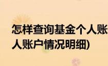 怎样查询基金个人账户情况(怎样查询基金个人账户情况明细)