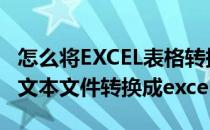 怎么将EXCEL表格转换成TXT文本(怎么把txt文本文件转换成excel)
