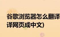 谷歌浏览器怎么翻译网页(谷歌浏览器怎么翻译网页成中文)