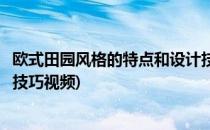 欧式田园风格的特点和设计技巧(欧式田园风格的特点和设计技巧视频)