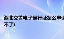 湖北交警电子通行证怎么申请(湖北交警电子通行证怎么申请不了)