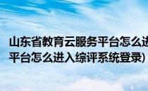 山东省教育云服务平台怎么进入综评系统(山东省教育云服务平台怎么进入综评系统登录)
