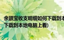 余额宝收支明细如何下载到本地电脑上(余额宝收支明细如何下载到本地电脑上看)