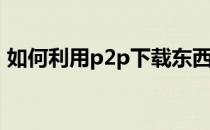 如何利用p2p下载东西(p2p下载的东西在哪)