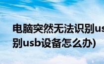 电脑突然无法识别usb设备(电脑突然无法识别usb设备怎么办)