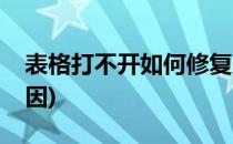 表格打不开如何修复(表格打不开如何修复原因)