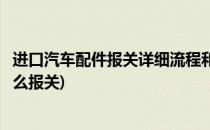 进口汽车配件报关详细流程和所需单证办理(出口汽车配件怎么报关)