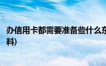 办信用卡都需要准备些什么东西(办信用卡都需要准备什么材料)