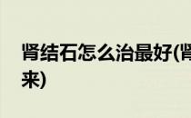 肾结石怎么治最好(肾结石怎么才能快速排出来)