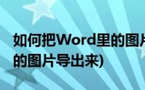 如何把Word里的图片导出来(怎么把word中的图片导出来)