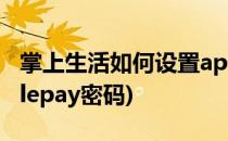 掌上生活如何设置applypay免密金额数(applepay密码)