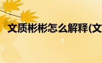 文质彬彬怎么解释(文质彬彬的解释是什么)