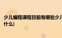 少儿编程课程目前有哪些少儿编程都学些什么(少儿编程都教什么)